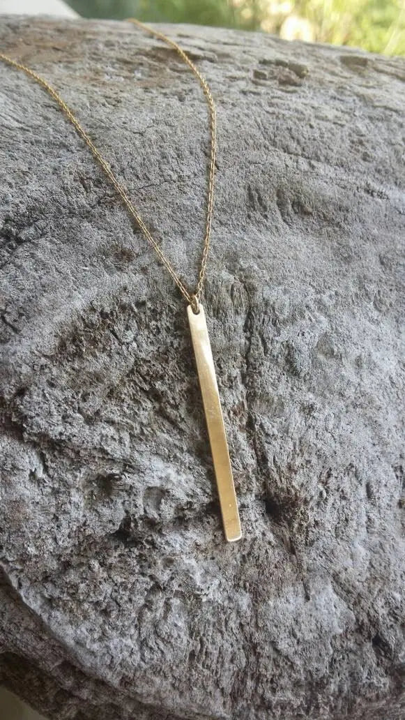 Gold Bar Necklace, Vertical, Gold Bar, 1.5 inch, Gold Filled, Layering Necklace, Bar Necklace My Store