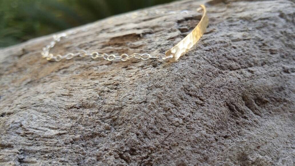 Mixed Metal, Gold and Silver Bracelet, Tiny Bracelet, Hammered, Hammered Bracelet, Tiny, Gold Bracelet, Silver Bracelet My Store