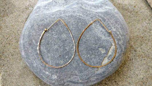 Teardrop Hoop Earrings, 14k Gold Fill, Sterling Silver My Store