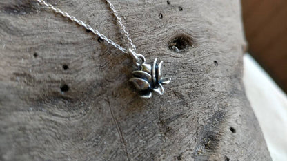 Small Sterling Lotus Necklace, Lotus Flower, Silver Necklace, Flower Necklace, Dainty My Store