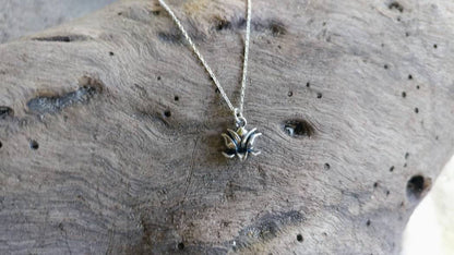 Small Sterling Lotus Necklace, Lotus Flower, Silver Necklace, Flower Necklace, Dainty My Store