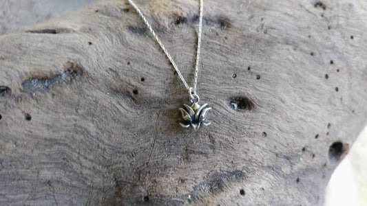 Small Sterling Lotus Necklace, Lotus Flower, Silver Necklace, Flower Necklace, Dainty My Store