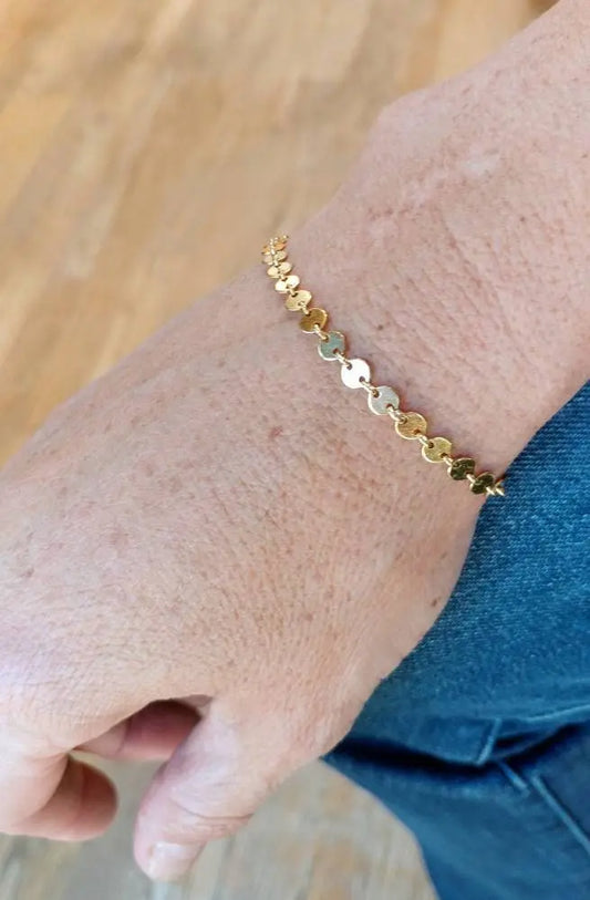 Sequin Chain Bracelet, Sterling Silver, 14k Gold Fill My Store