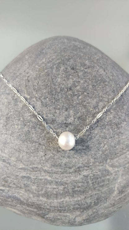Freshwater Pearl Charm Necklace, Gold Fill or Sterling Silver Chain, Simple Necklace, Delicate Pearl Necklace, Dainty, Bridesmaid Necklace My Store