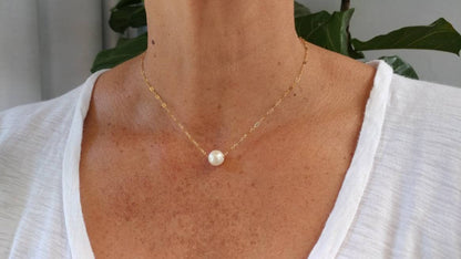 Freshwater Pearl Charm Necklace, Gold Fill or Sterling Silver Chain, Simple Necklace, Delicate Pearl Necklace, Dainty, Bridesmaid Necklace My Store