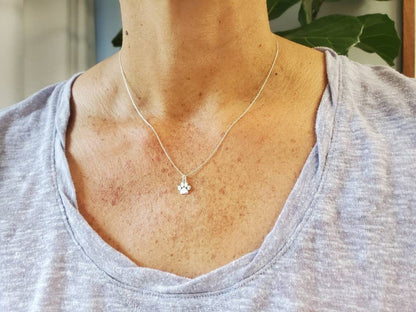 Tiny Paw Print Necklace, Sterling Silver or Gold Vermeil, Paw Necklace, Animal Necklace, Pet Dog Cat Necklace, Paw Print My Store