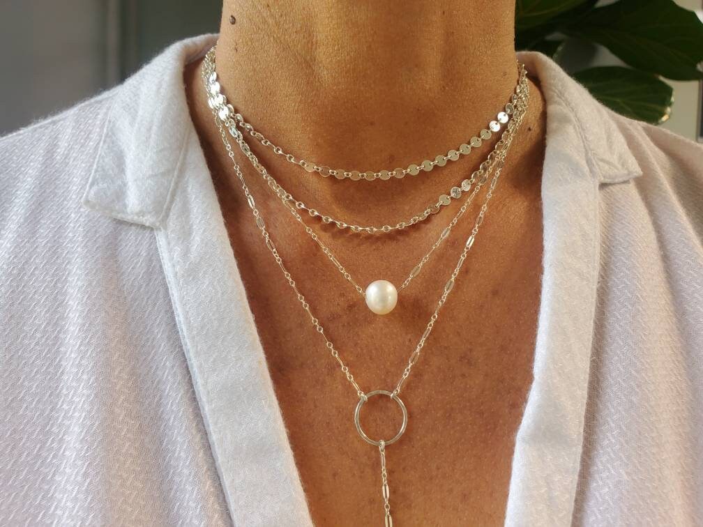 Freshwater Pearl Charm Necklace, Gold Fill or Sterling Silver Chain, Simple Necklace, Delicate Pearl Necklace, Dainty, Bridesmaid Necklace My Store