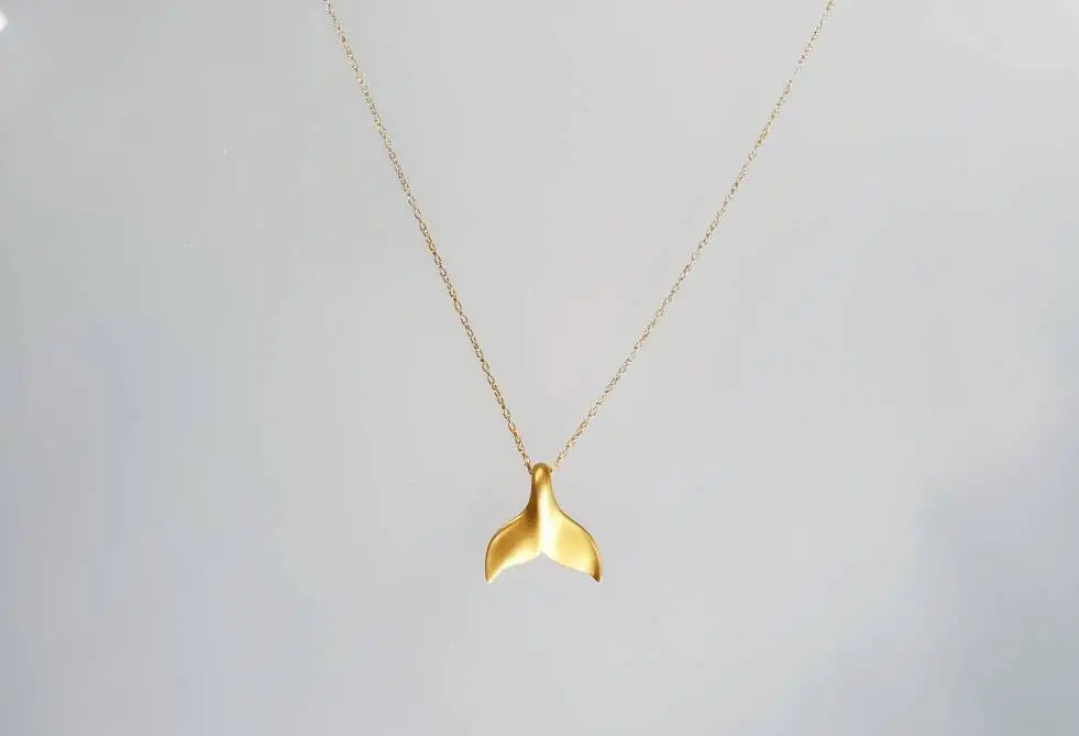 Whale Tail Necklace, Sterling Silver or Gold Vermeil My Store