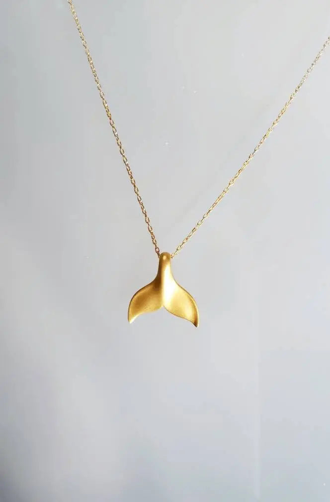 Whale Tail Necklace, Sterling Silver or Gold Vermeil My Store