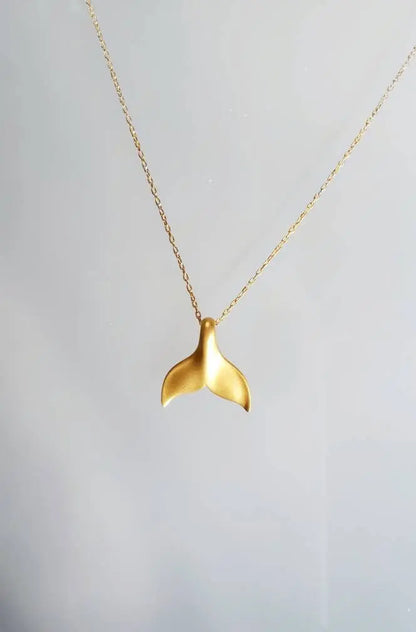 Whale Tail Necklace, Sterling Silver or Gold Vermeil My Store