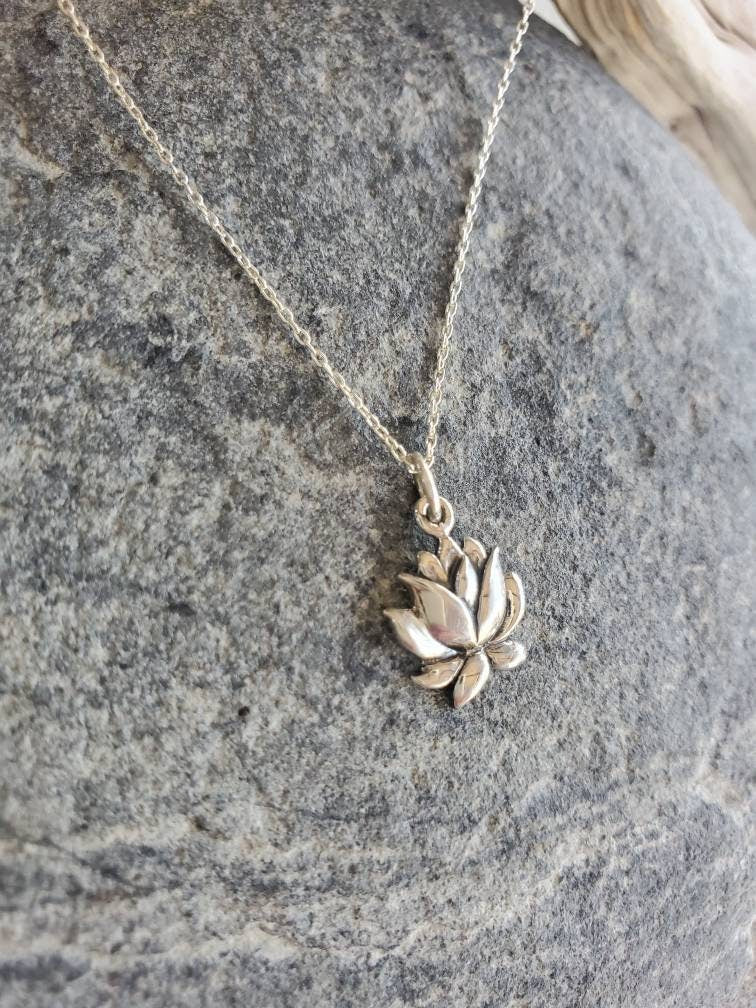 Sterling Silver Lotus Necklace