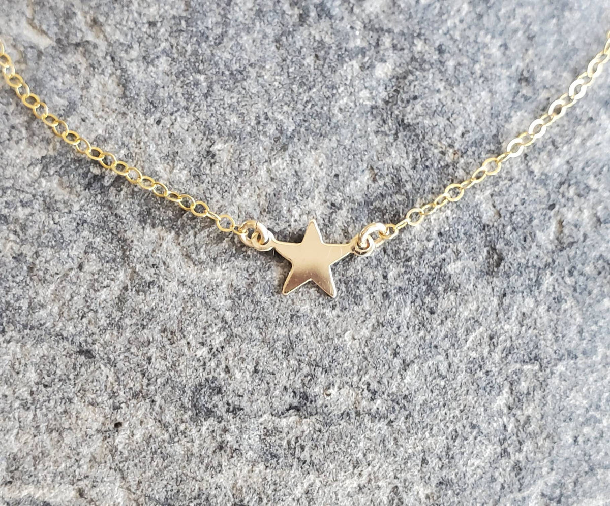 Gold Star Necklace, Tiny Star Pendant, Tiny Star, Gold Necklace, Gold Star, Gold Filled, or, Sterling Silver, Dainty, Star, Delicate, Tiny My Store