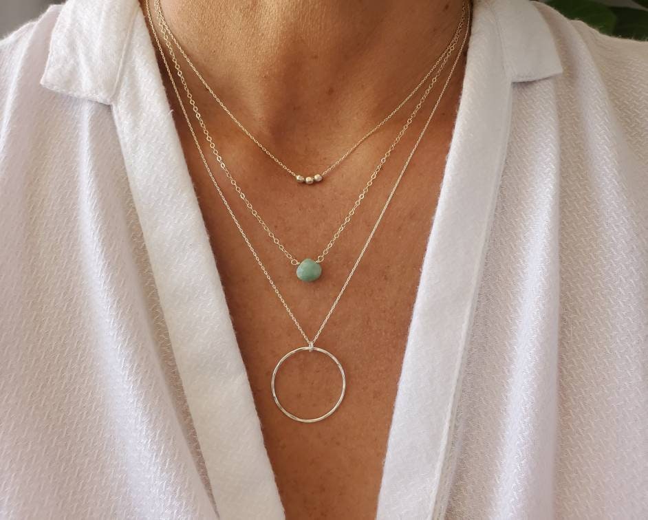 Silver Circle Necklace, Hammered Necklace, Sterling Silver, Layering Necklace, Silver Necklace, Simple, Dainty, Delicate Necklace, Circle My Store