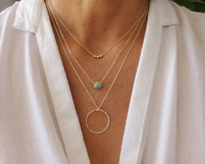 Silver Circle Necklace, Hammered Necklace, Sterling Silver, Layering Necklace, Silver Necklace, Simple, Dainty, Delicate Necklace, Circle My Store