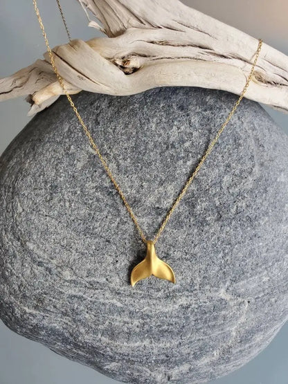 Whale Tail Necklace, Sterling Silver or Gold Vermeil My Store