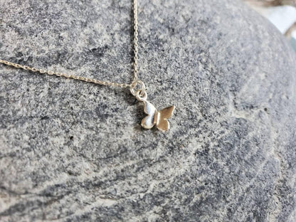 Tiny Sterling Butterfly Necklace, Sterling Silver, 3D Butterfly Pendant, Silver Butterfly Necklace, Butterfly Necklace, Dainty, Delicate My Store