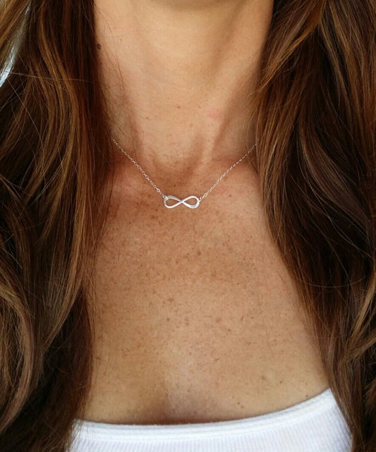 Large Infinity Necklace, Sterling Silver, Vermeil