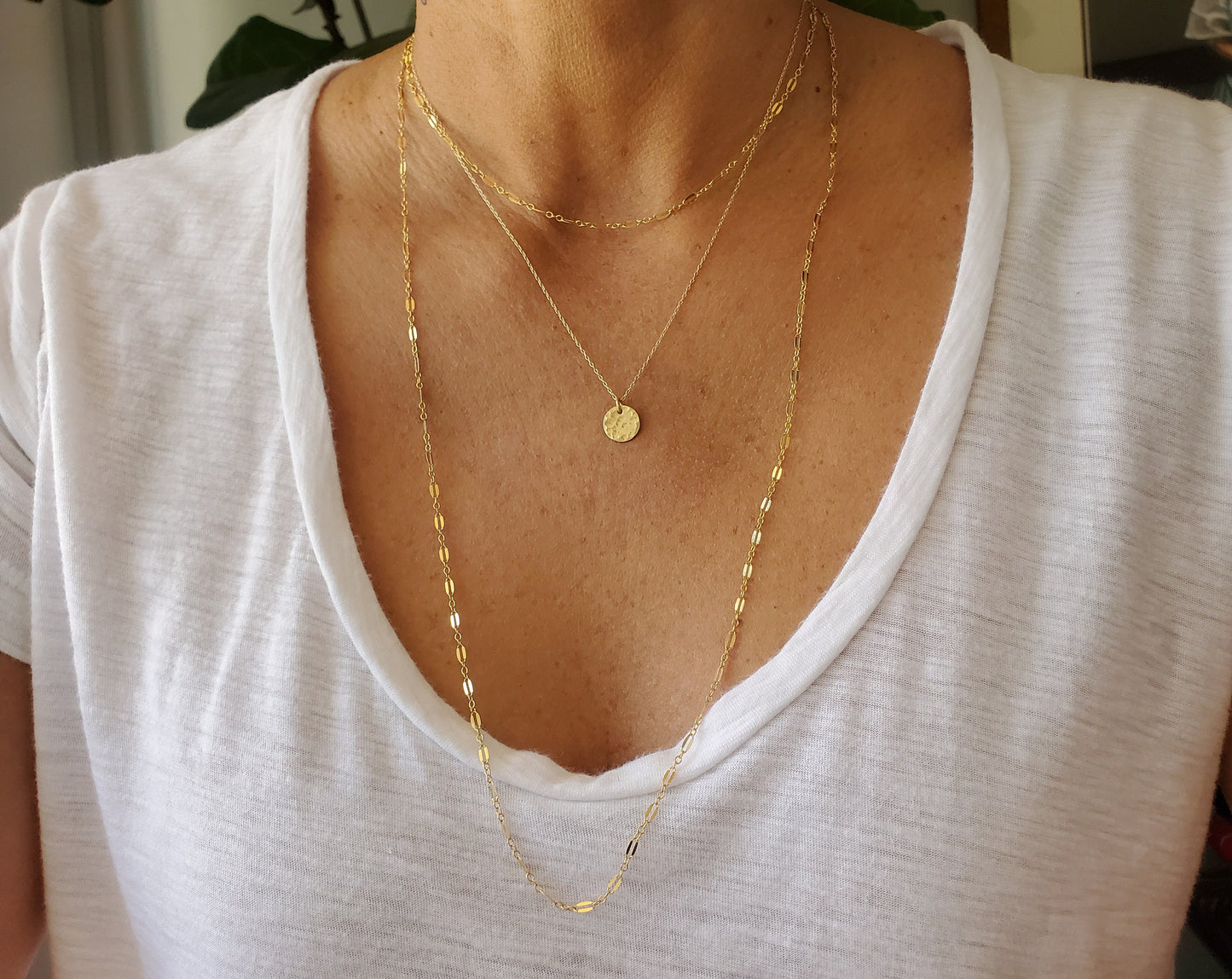 Long Dainty Gold Filled Wrap Necklace