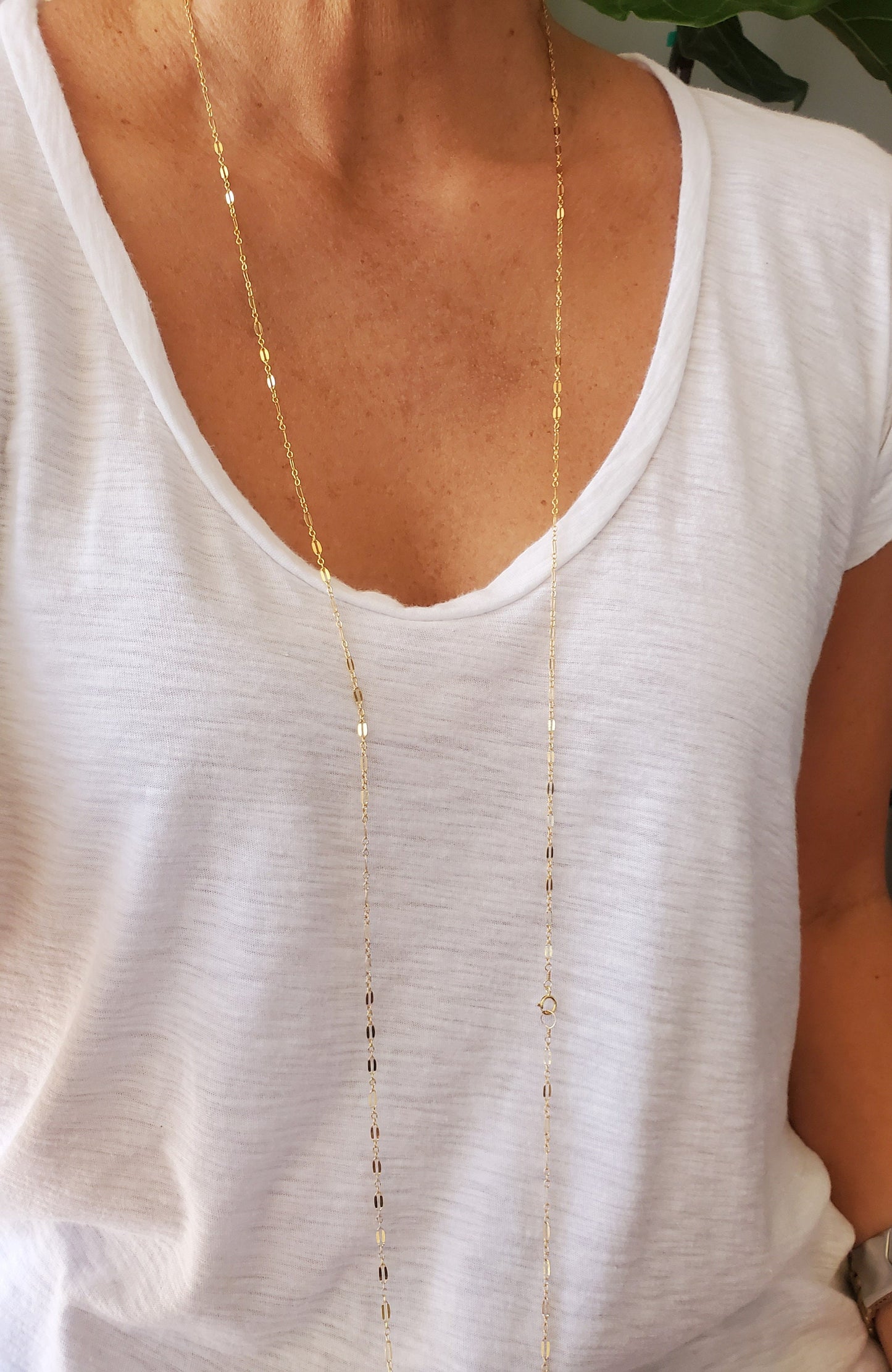 Long Dainty Gold Filled Wrap Necklace