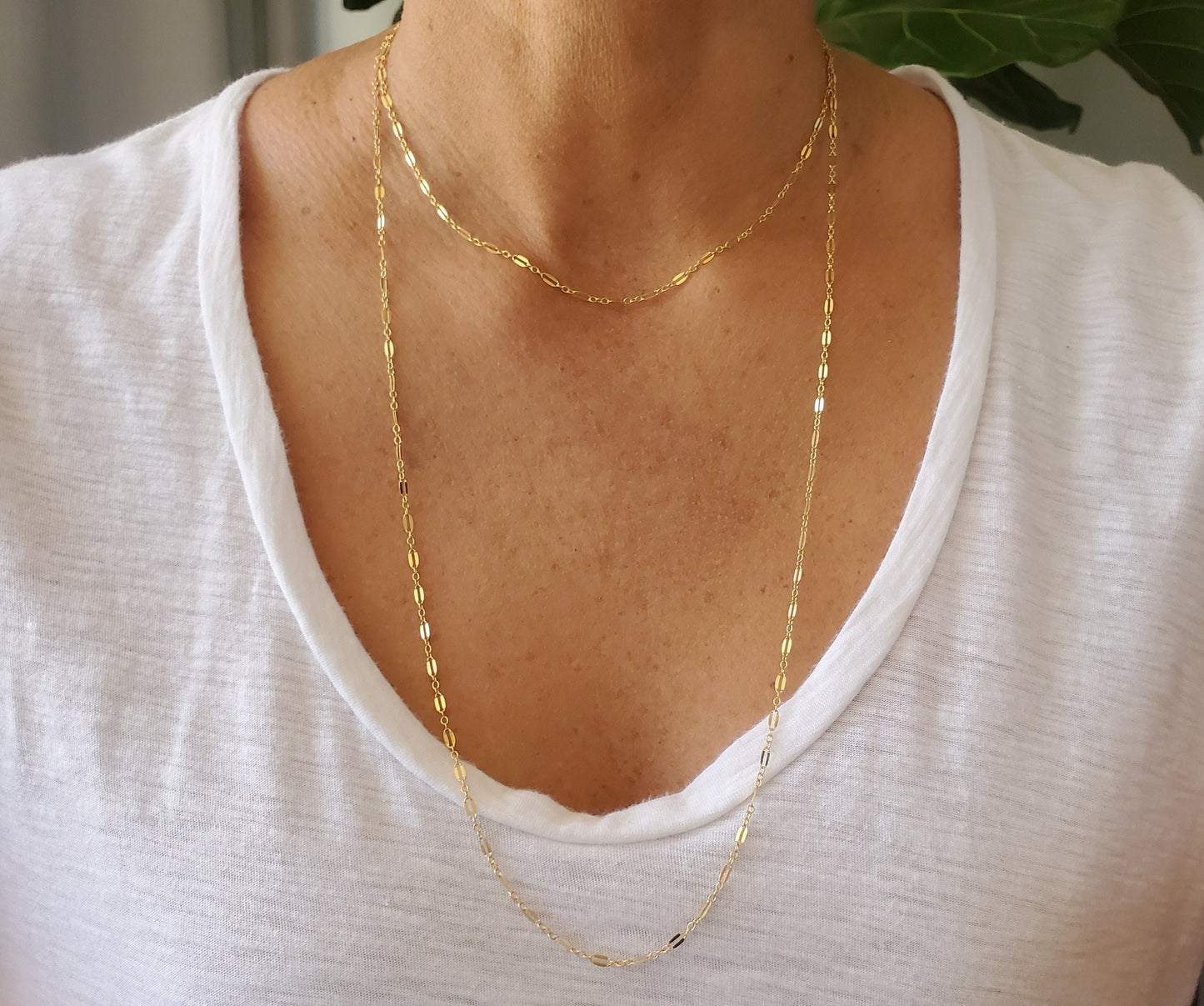 Long Dainty Gold Filled Wrap Necklace