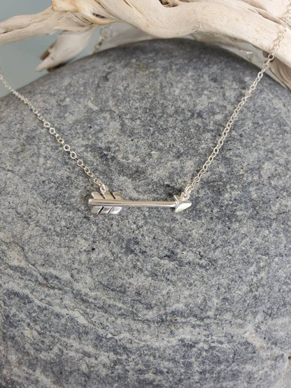 Tiny Silver Arrow Necklace, Layering Necklace, Sterling Silver, Silver Arrow Necklace, Dainty, Delicate, Silver Arrow, Minimalist Necklace My Store