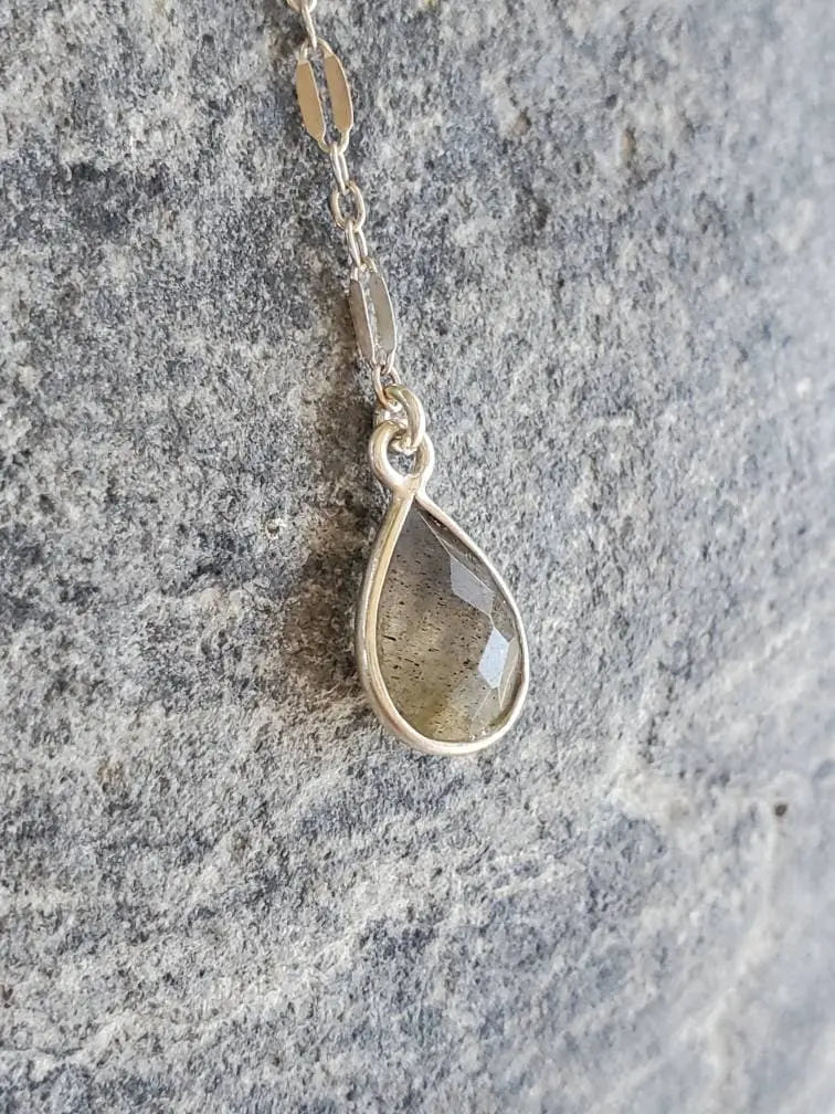 Long Labradorite Y Necklace, Gemstone, Long, Layering, Necklace, Gold, Silver, Labradorite, Lariat, Y Necklace My Store