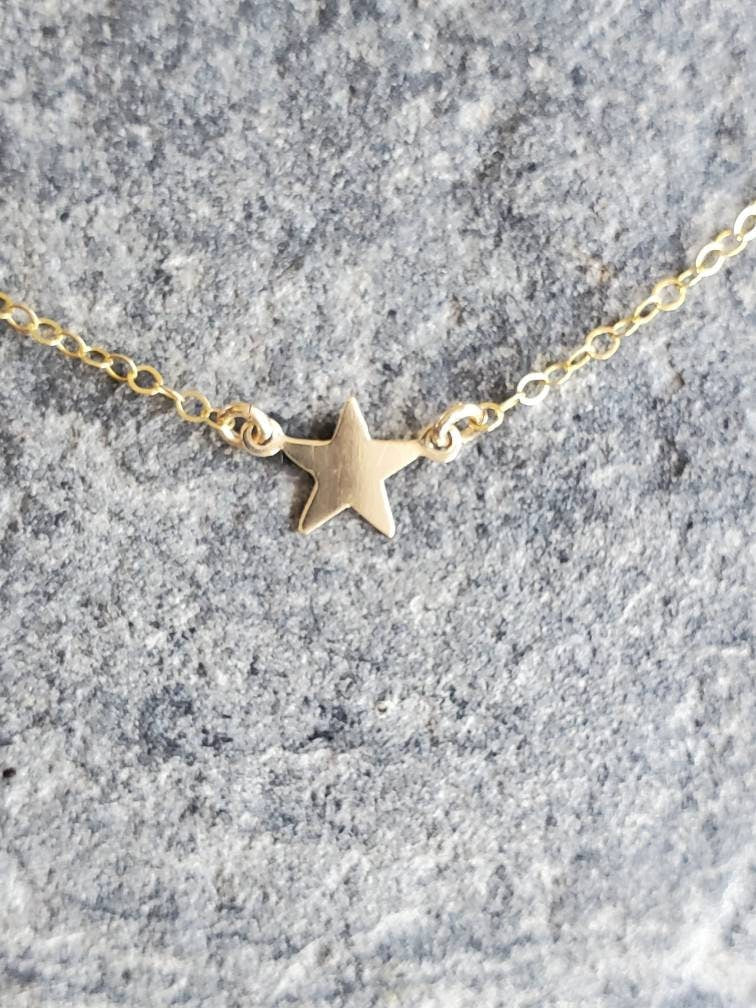 Gold Star Necklace, Tiny Star Pendant, Tiny Star, Gold Necklace, Gold Star, Gold Filled, or, Sterling Silver, Dainty, Star, Delicate, Tiny My Store