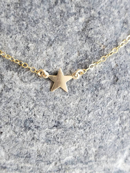 Gold Star Necklace, Tiny Star Pendant, Tiny Star, Gold Necklace, Gold Star, Gold Filled, or, Sterling Silver, Dainty, Star, Delicate, Tiny My Store