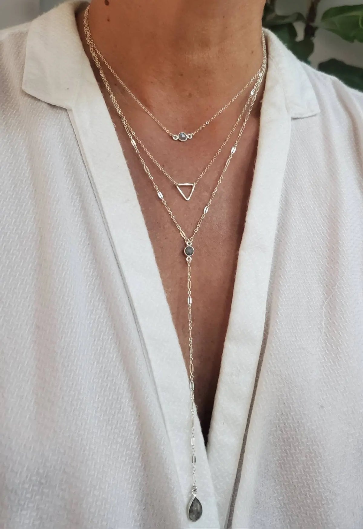 Long Labradorite Y Necklace, Gemstone, Long, Layering, Necklace, Gold, Silver, Labradorite, Lariat, Y Necklace My Store