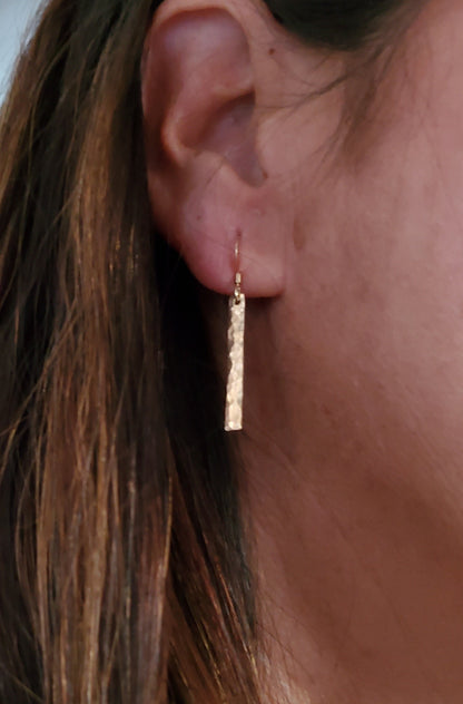 Tiny Bar Earrings, 14k Gold Fill, Silver, Elegant, Minimalist, Bar Earrings, Dainty Earrings, Gold Fill, Hammered, Dainty, Gold Earrings,Bar My Store