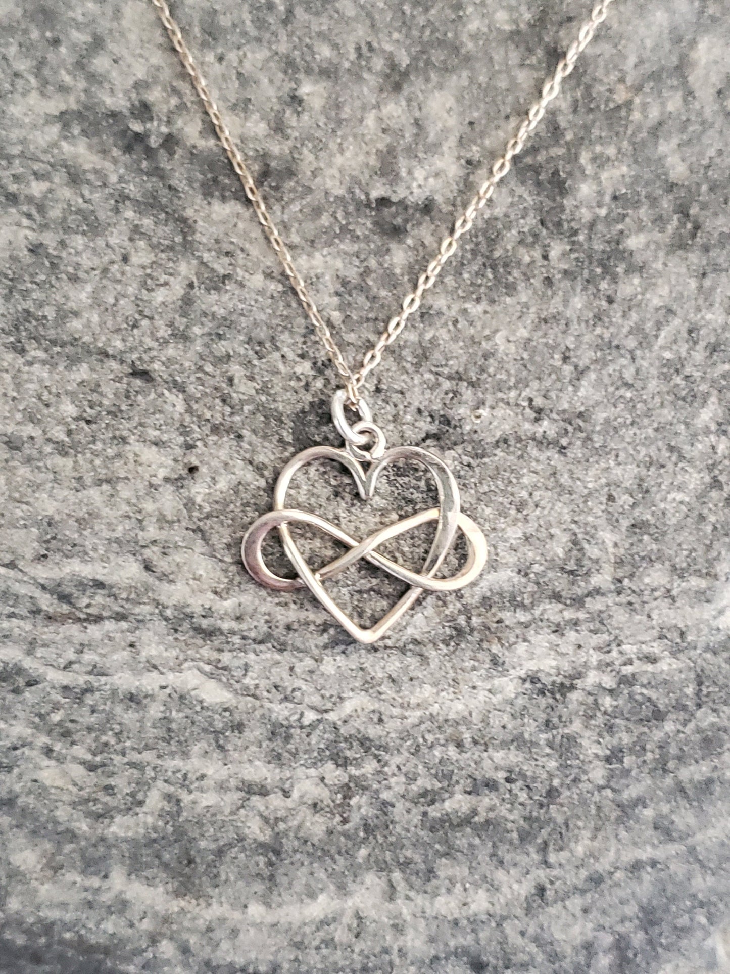 Sterling Silver Infinity Wrapped Heart Necklace