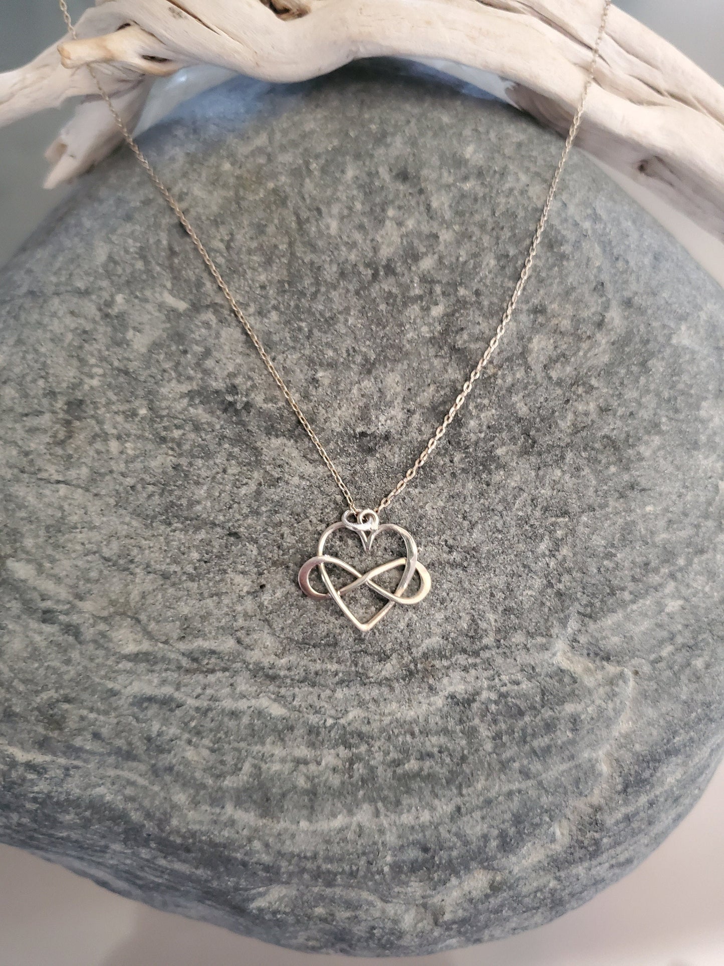 Sterling Silver Infinity Wrapped Heart Necklace