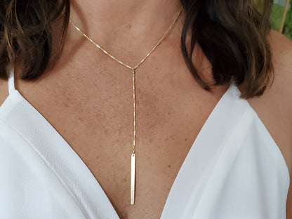 Sparkly Y Necklace, Mixed Metal, Gold and Silver, 14k Gold Fill, Drop Necklace, Layering Necklace, Delicate, Dainty, Minimalist, Lariat My Store