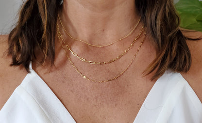 Layered Necklace Set, Set of 3, 14k Gold Filled, Sterling Silver, Minimalist, Paperclip, Chain, Set, Layered Necklace, Dainty, Minimalist My Store