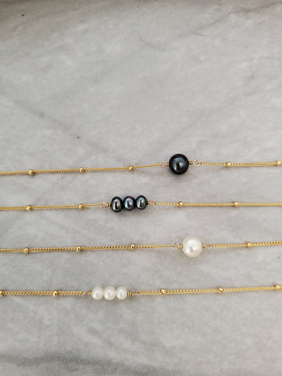 Freshwater Pearl Necklace, White Pearl, Black Pearl, Gold Fill, Sterling Silver, Delicate, Dainty, Bridesmaid Necklace, Pearl Necklace, Tiny My Store
