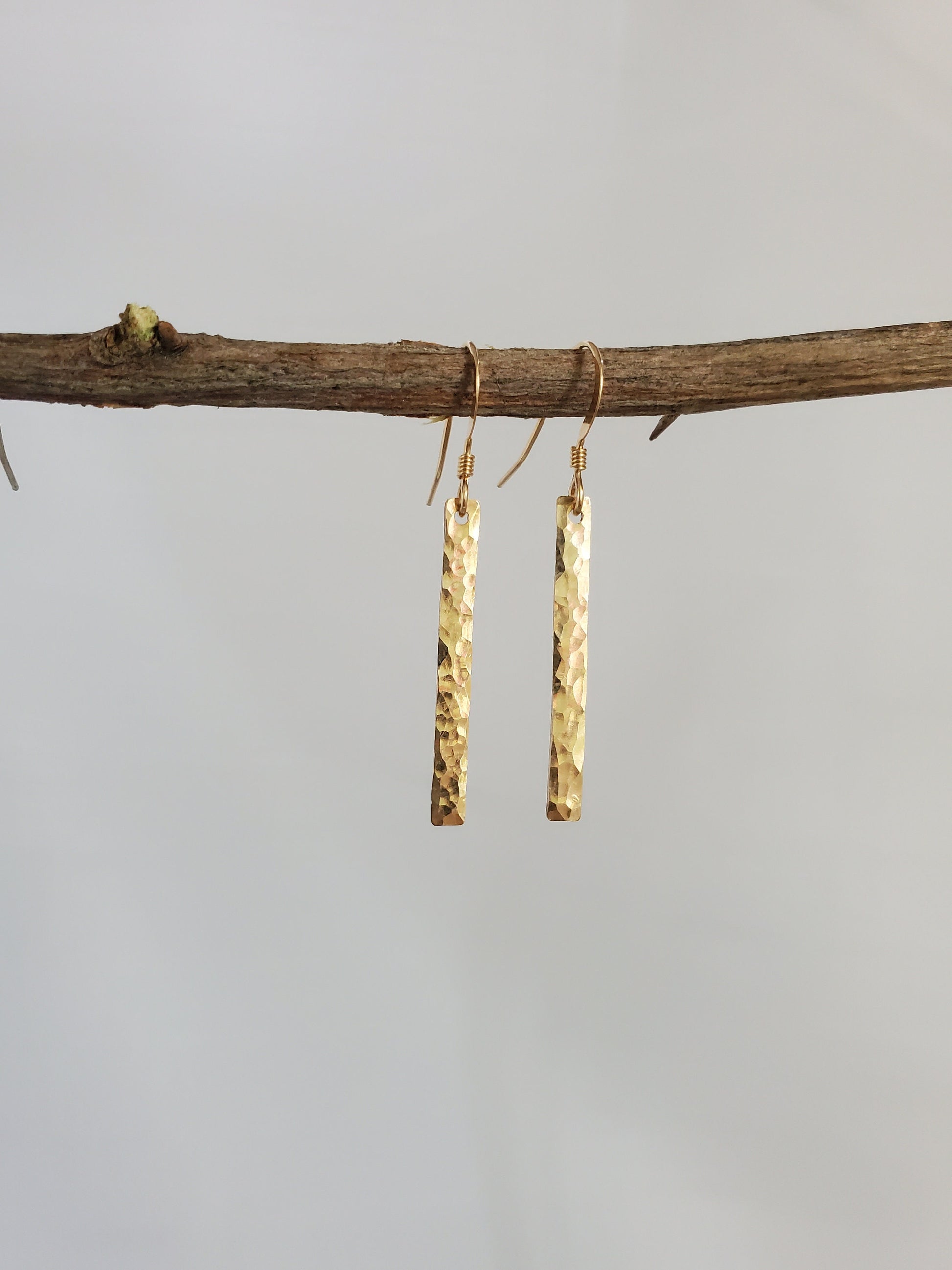 Tiny Bar Earrings, 14k Gold Fill, Silver, Elegant, Minimalist, Bar Earrings, Dainty Earrings, Gold Fill, Hammered, Dainty, Gold Earrings,Bar My Store