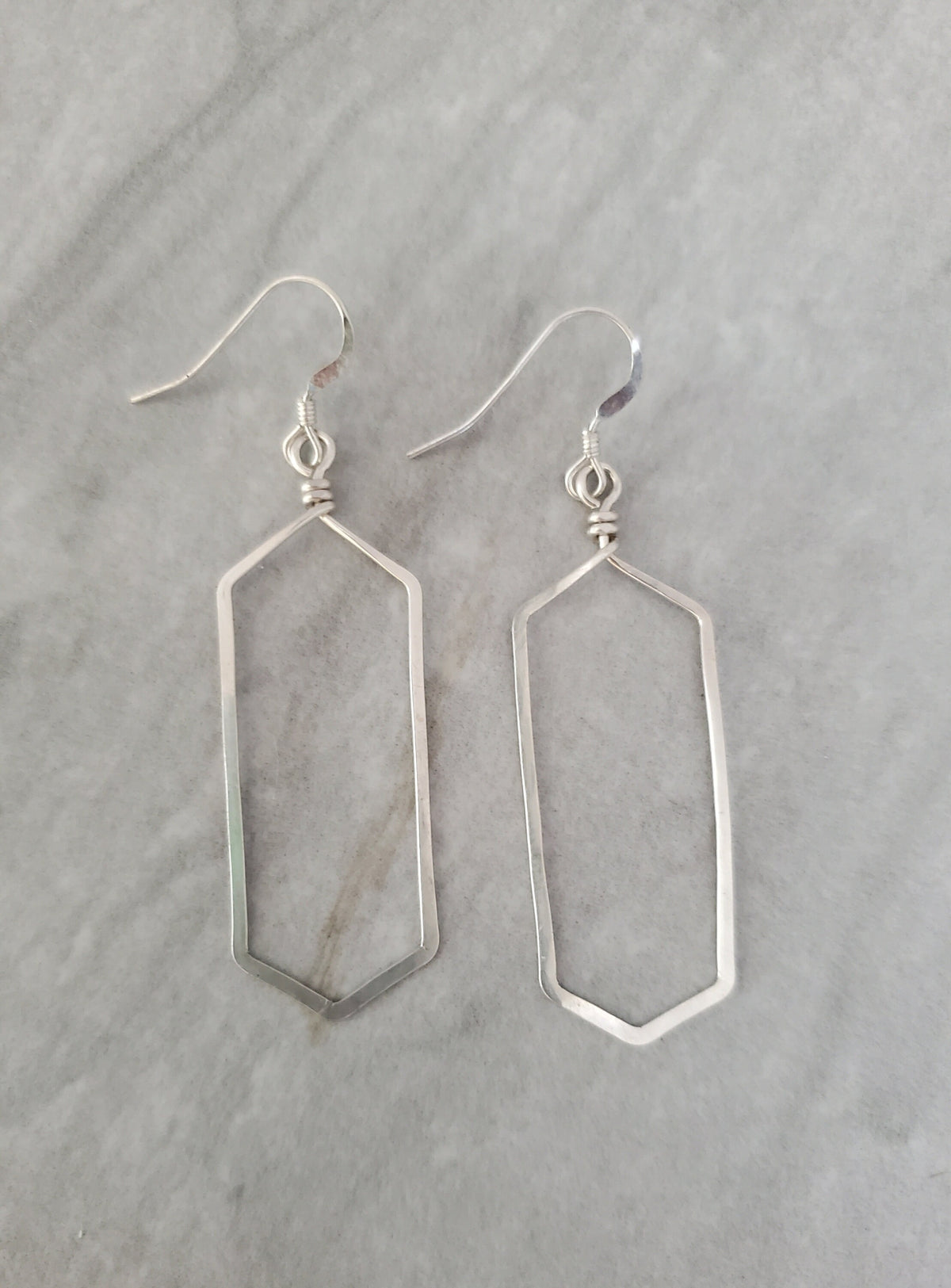 Sterling Silver Earrings, Hammered, Silver Earrings, Geometric, Simple, Dangle Earrings My Store