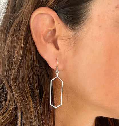 Sterling Silver Earrings, Hammered, Silver Earrings, Geometric, Simple, Dangle Earrings My Store