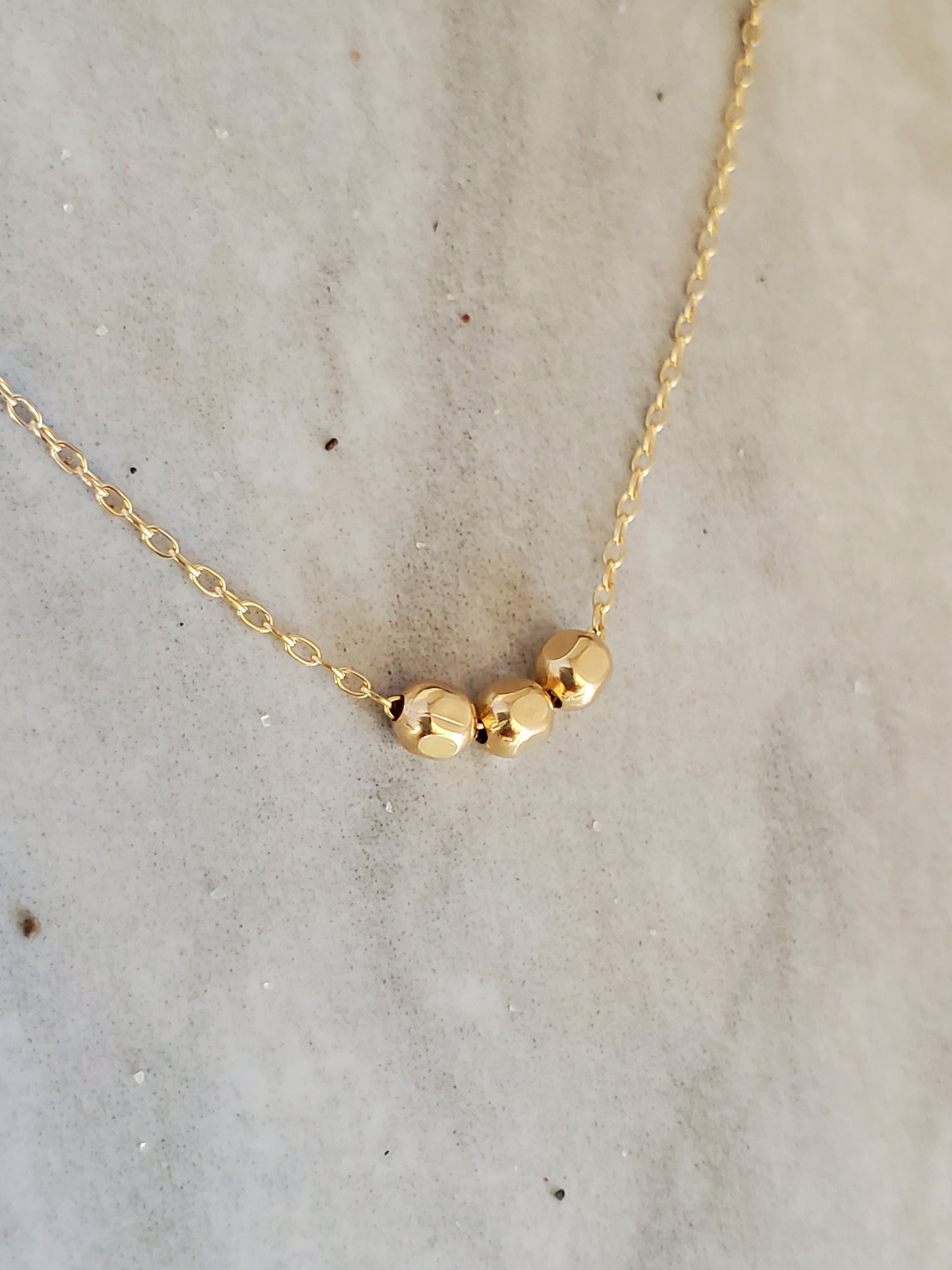 Tiny Gold Filled Faceted Bead Necklace My Store