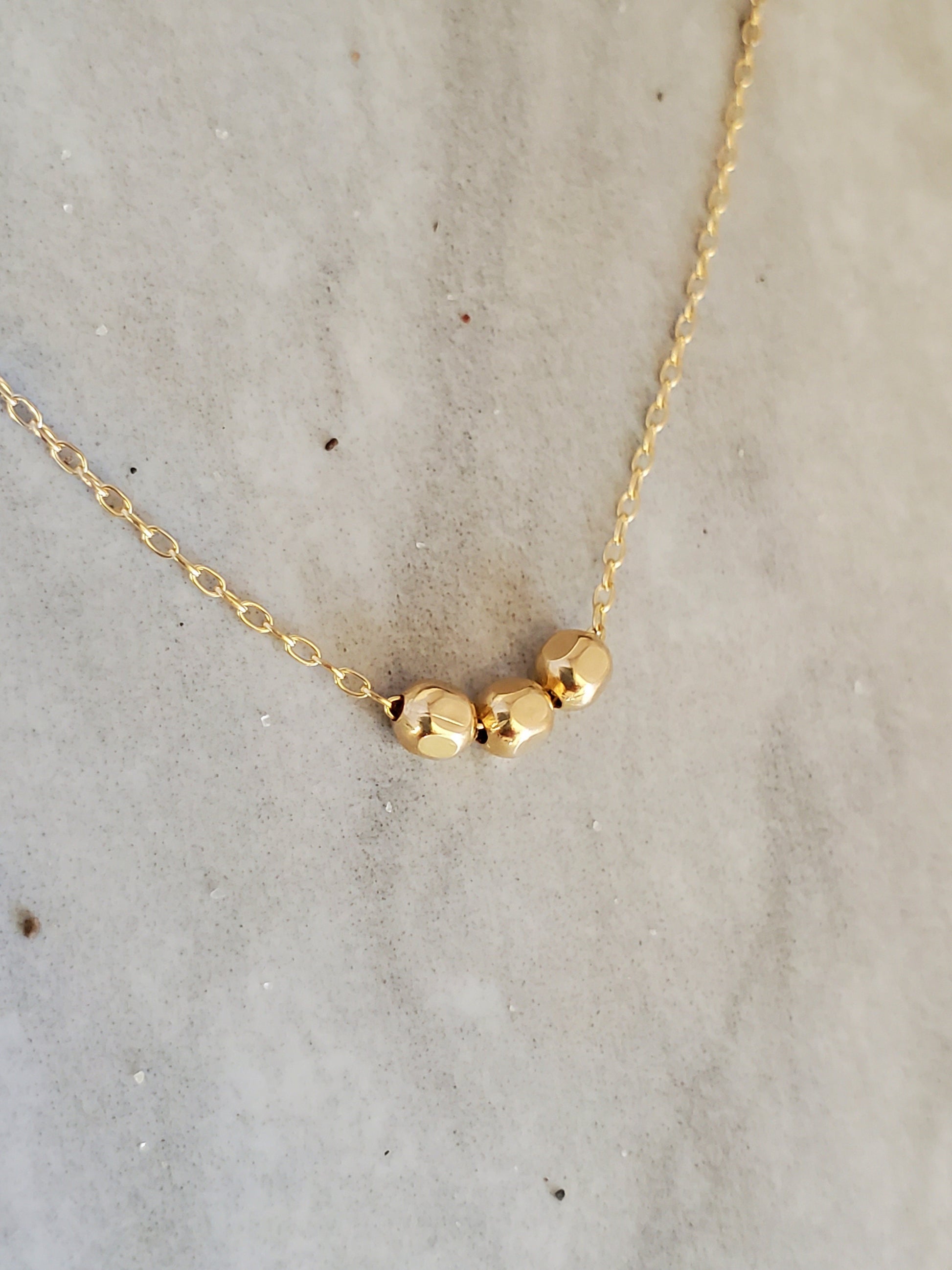 Tiny Gold Filled Faceted Bead Necklace My Store