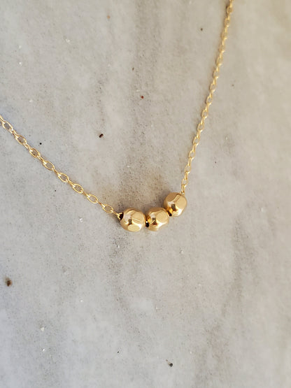 Tiny Gold Filled Faceted Bead Necklace My Store
