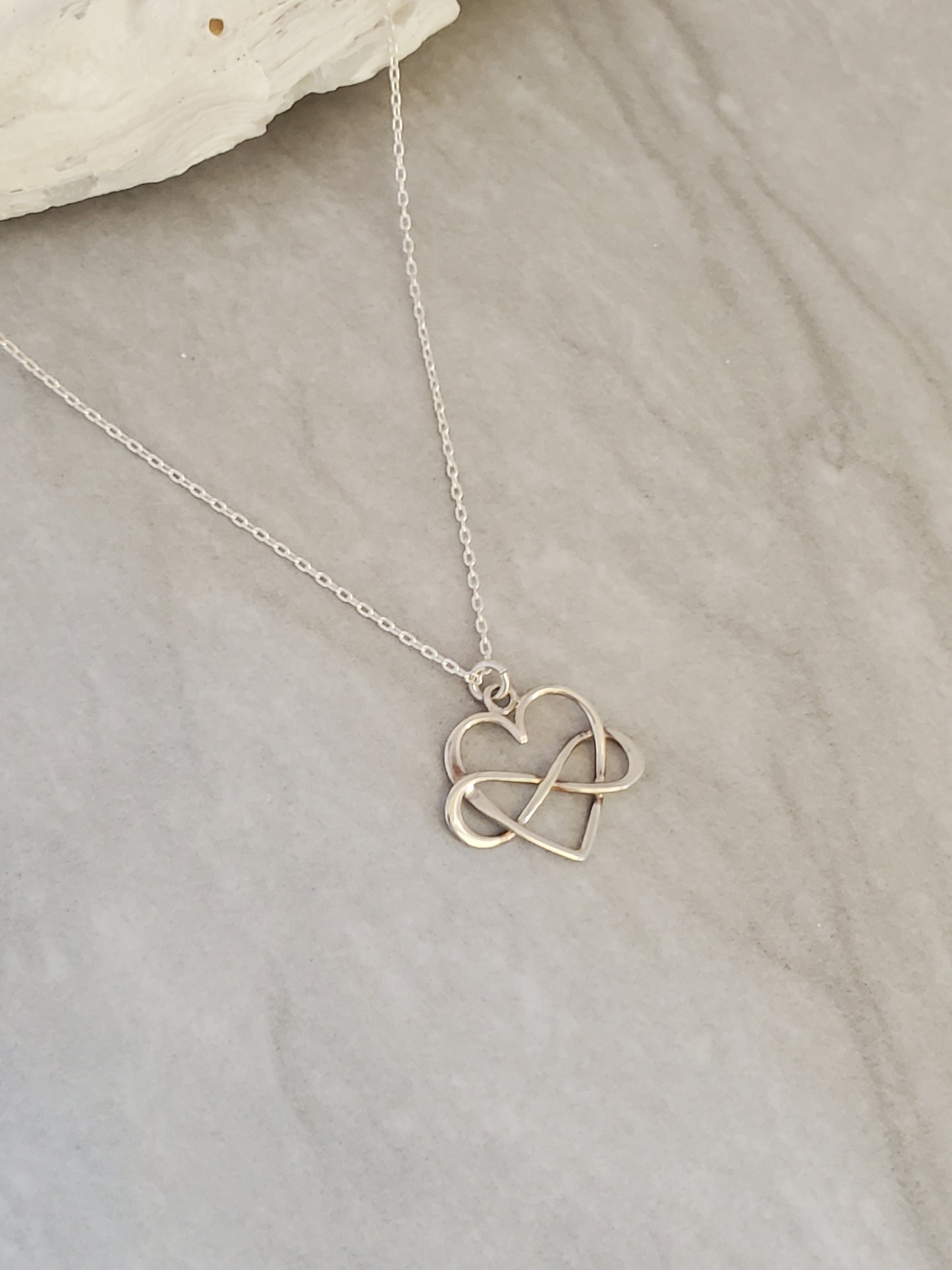 Sterling Silver Infinity Wrapped Heart Necklace