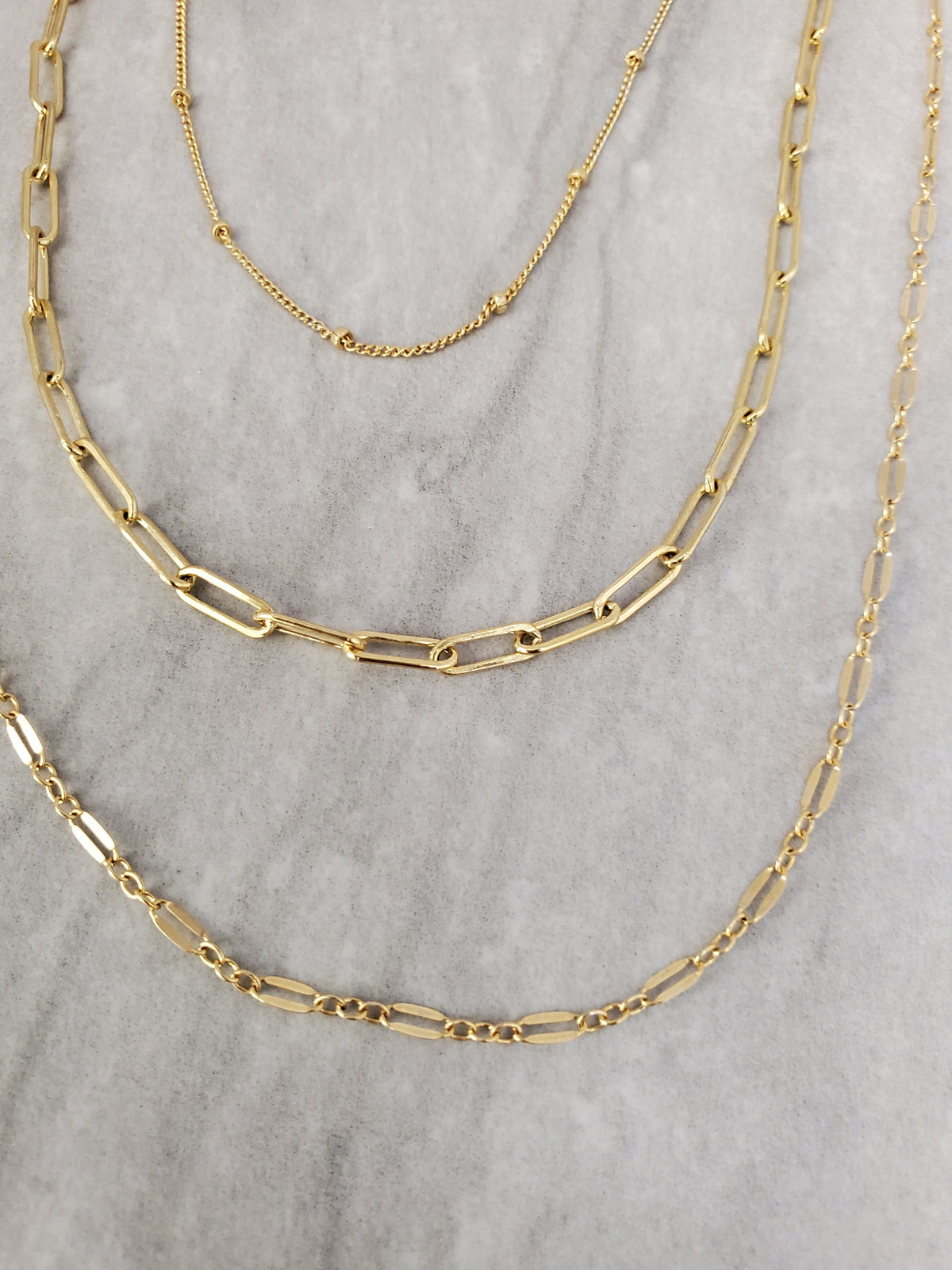 Layered Necklace Set, Set of 3, 14k Gold Filled, Sterling Silver, Minimalist, Paperclip, Chain, Set, Layered Necklace, Dainty, Minimalist My Store