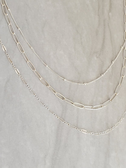 Layered Necklace Set, Set of 3, 14k Gold Filled, Sterling Silver, Minimalist, Paperclip, Chain, Set, Layered Necklace, Dainty, Minimalist My Store