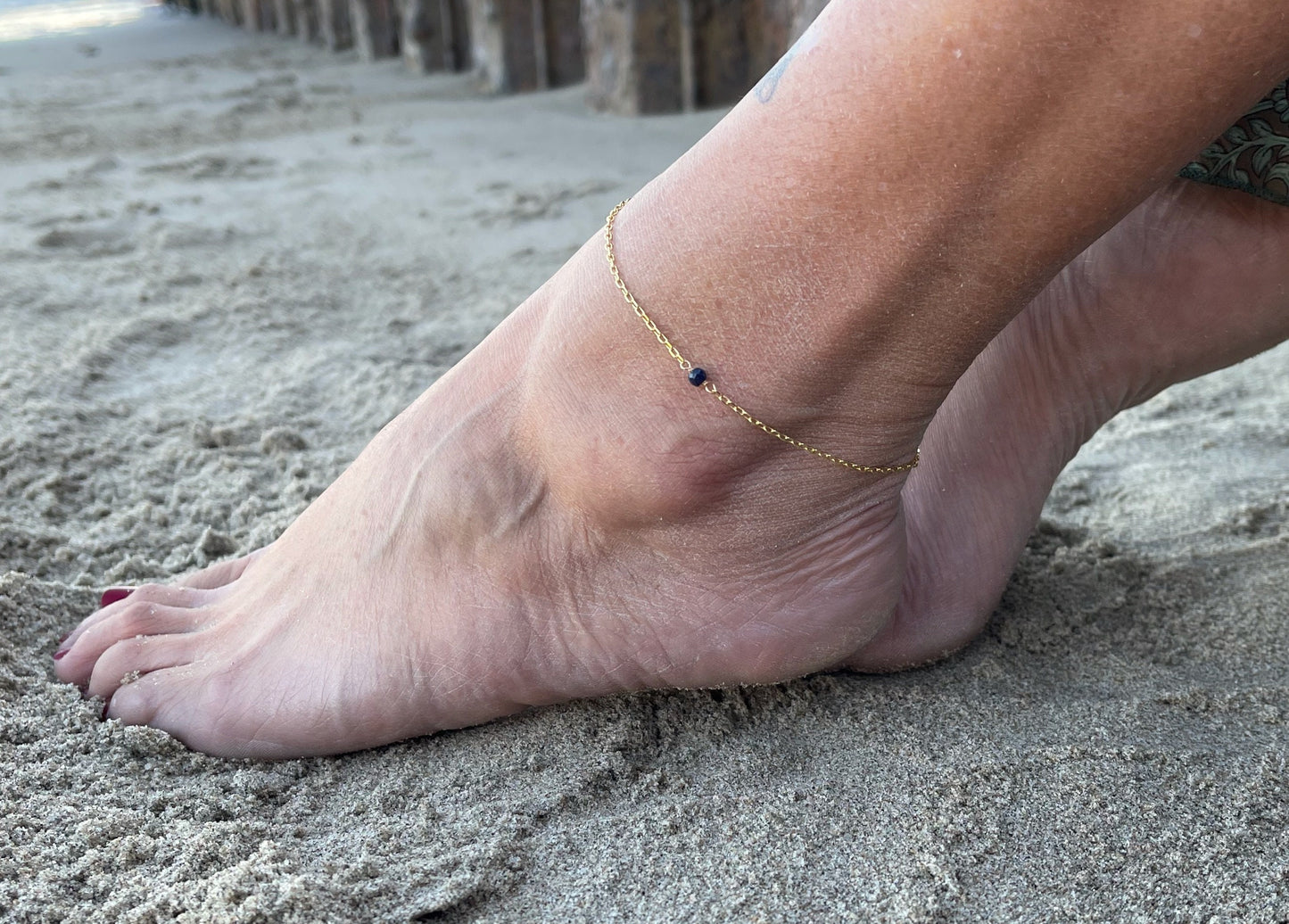 Dainty Sapphire Anklet