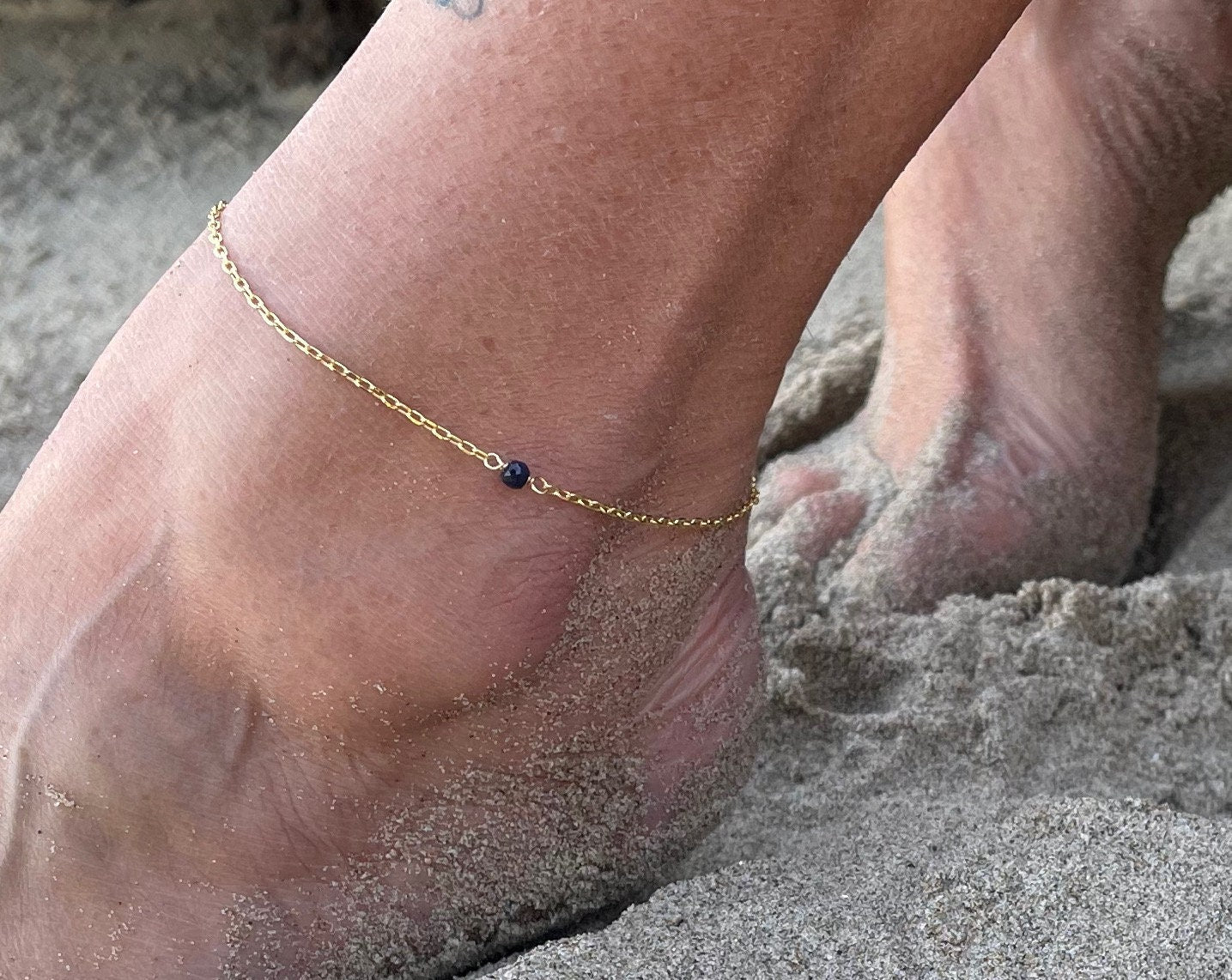 Dainty Sapphire Anklet