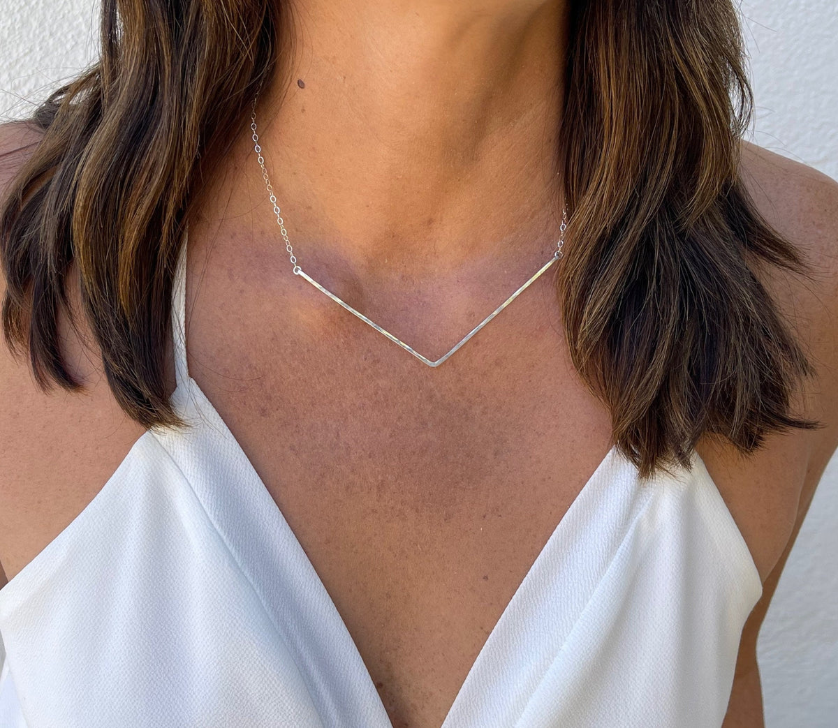 Extra Large Bar Necklace, Sterling Silver, Hammered Necklace, Hammered Bar, Chevron, Necklace, Large, Gold, Silver, Silver Bar Necklace My Store