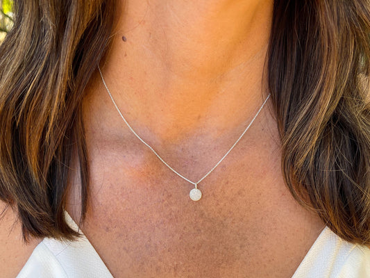 Tiny Sterling Silver Druzy necklace, Dainty, Druzy, Silver Necklace My Store