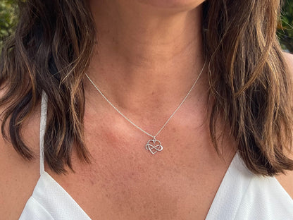Sterling Silver Infinity Wrapped Heart Necklace