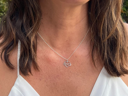 Sterling Silver Infinity Wrapped Heart Necklace